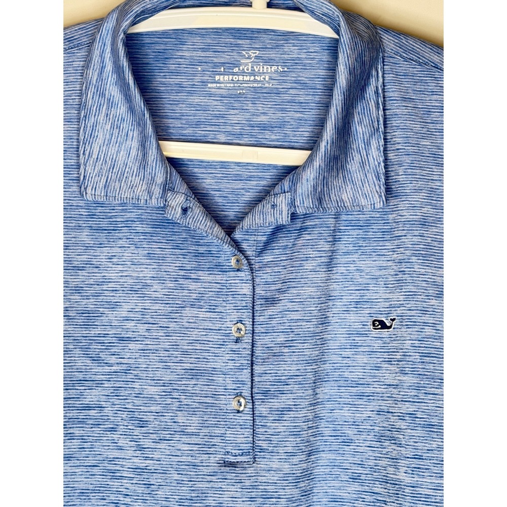 Vineyard Vines Performance Sleeveless Polo Top Blue Striped XL - Picture 3 of 8